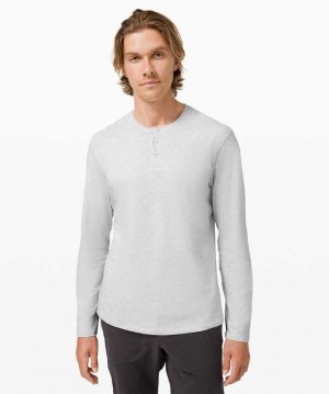 Lululemon 5 Year Basic Long Sleeve Henley Erkek Üstler Açık Gri | WVZHSA-416