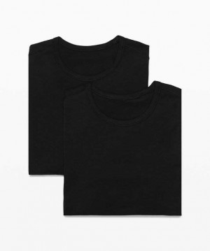 Lululemon 5 Year Basic T-Shirt 2 Pack Online Only Erkek Üstler Siyah Siyah | FJYSQP-056