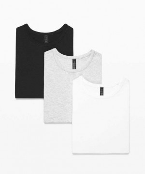 Lululemon 5 Year Basic T-Shirt 3 Pack Online Only Erkek Üstler Siyah Beyaz Açık Gri | DNXAGY-670