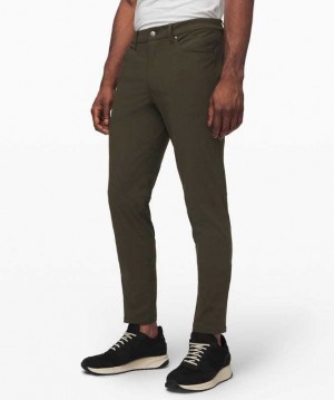 Lululemon ABC Pant Slim 34"L Erkek Pantolon Koyu Zeytin Yeşili | KTPQSW-830
