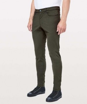 Lululemon ABC Skinny-Fit Pant 34" Warpstreme Erkek Pantolon Koyu Zeytin Yeşili | GQPWFR-605