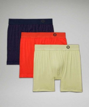 Lululemon AIM Boxer 3 Pack Erkek İç Giyim Kırmızı Yeşil Pembe Lacivert | JOYFDV-985