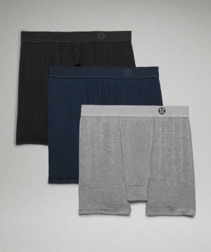 Lululemon AIM Boxer 3 Pack Erkek İç Giyim Siyah Gri Lacivert | UFVCYE-478