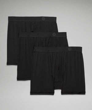 Lululemon AIM Boxer 3 Pack Erkek İç Giyim Siyah Siyah Siyah | XRGOKF-695
