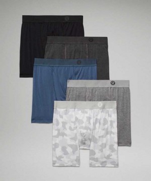 Lululemon AIM Boxer 5 Pack Erkek İç Giyim Koyu Gri Siyah Gri | PEBCMI-906