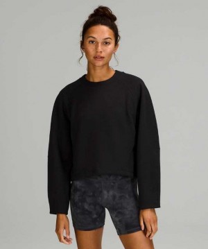 Lululemon AirWrap Modal Crew Online Only Kadın Tişörtü Siyah | VMJEAY-035