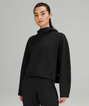Lululemon AirWrap Modal Pullover Kadın Kapşonlu Siyah | VLCHTB-480