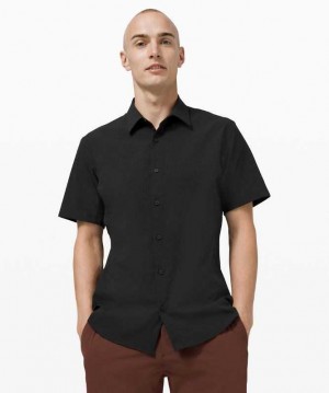 Lululemon Airing Easy Sleeve Button Up Shirt Ventlight Mesh Erkek Üstler Siyah | SGBTMA-368