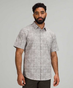 Lululemon Airing Easy Sleeve Shirt Erkek Üstler Marker Check Raw Linen Multi | NDHREX-253
