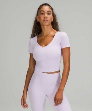 Lululemon Align™ Cropped T-Shirt Kadın Üstler Lavanta | YVROGB-476