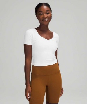 Lululemon Align™ Cropped T-Shirt Kadın Üstler Beyaz | DRCZTQ-126