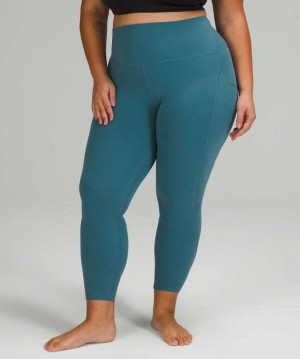 Lululemon Align HR Pant 25" Pockets Kadın Tayt Mavi | FKYDQE-863