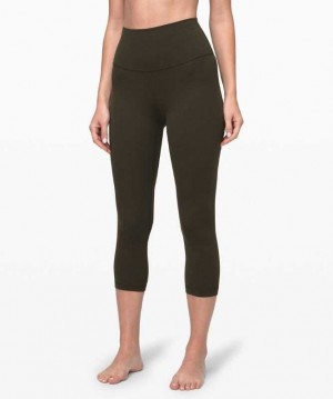 Lululemon Align High-Rise Crop 21" Kadın Tayt Koyu Zeytin Yeşili | UPYEGL-109