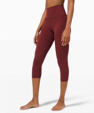 Lululemon Align High-Rise Crop 21" Kadın Tayt Kırmızı | CWKRMO-813