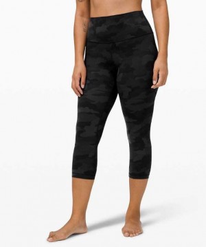 Lululemon Align High-Rise Crop 21" Kadın Tayt Camo Koyu | DSRWHK-641