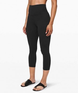 Lululemon Align High-Rise Crop 21" Kadın Tayt Siyah | EQOUGC-854