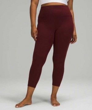 Lululemon Align™ High-Rise Crop with Pockets 23" Kadın Tayt Kırmızı | ALUKSI-906