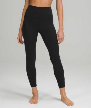 Lululemon Align™ High-Rise Pant 25" Logo Kadın Tayt Siyah | XWZLGR-429