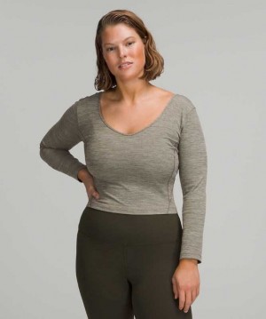 Lululemon Align™ Long Sleeve Kadın Üstler Heathered Rover | OFLXPB-194