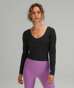 Lululemon Align™ Long Sleeve Shirt Kadın Üstler Siyah | BAOUGF-328