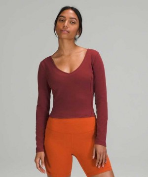 Lululemon Align™ Long Sleeve Shirt Kadın Üstler Mulled Wine | SNFKRU-973