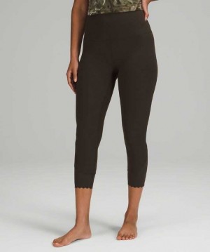 Lululemon Align™ Scalloped Hem High-Rise Crop 23" Kadın Pantolon Koyu Zeytin Yeşili | YKSXAM-519