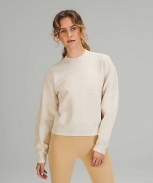 Lululemon AllAround Crewneck Sweater Kadın Tişörtü Beyaz | XRHYCB-329