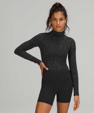 Lululemon All Aligned Mock Neck LS Kadın Üstler Camo Koyu | ILUMJS-701