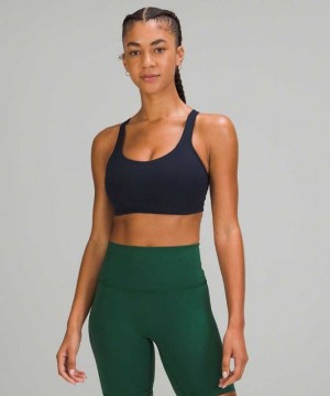 Lululemon All Powered Up Medium Support, A–G Cups Kadın Spor Sütyeni Lacivert | MCQWYO-307