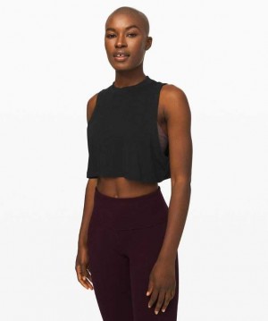 Lululemon All Yours Crop Kadın Üstler Siyah | YFTHMX-532