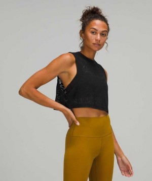 Lululemon All Yours Crop Veil Kadın Üstler Siyah | AVHOIK-389