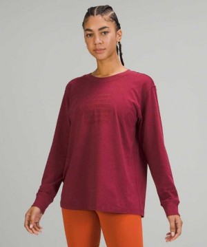 Lululemon All Yours Graphic Long Sleeve Shirt Kadın Üstler Mulled Wine | LIHQPJ-298