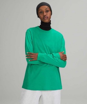 Lululemon All Yours Long Sleeve Shirt Online Only Kadın Üstler Emerald Ice | ZVAPCW-386