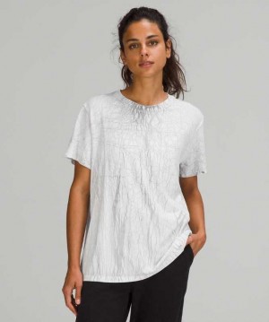 Lululemon All Yours Sleeve T-Shirt Vitasea Kadın Üstler Beyaz Siyah | UDCBRZ-259