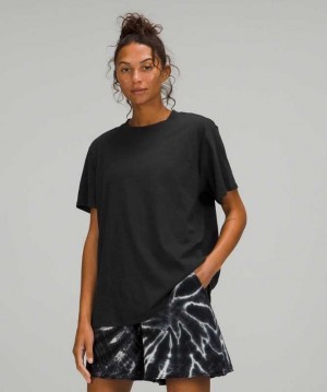 Lululemon All Yours Tee Pima Cotton Kadın Üstler Siyah | RNIJYZ-327