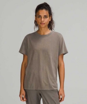 Lululemon All Yours Tee ThreadDye Kadın Üstler Siyah | FRQBWT-635