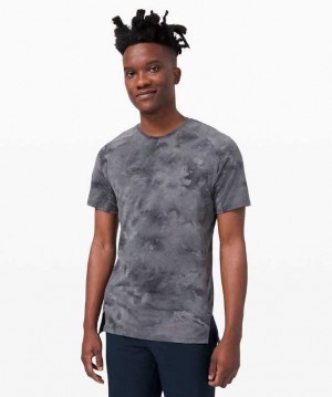 Lululemon Always Agile Sleeve Spray Dye Erkek Üstler Gri Siyah | KXEAFB-514