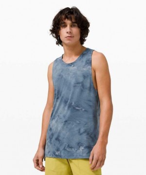 Lululemon Always Agile Spray Dye Erkek Üstler Lacivert | ZFAMWQ-723