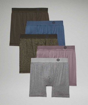 Lululemon Always in Motion Boxer 5 Pack Erkek İç Giyim Zeytin Yeşili Koyu Zeytin Yeşili | FMIWSJ-230