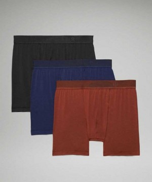 Lululemon Always in Motion Boxer Mesh 3 Pack Erkek İç Giyim Siyah Kahverengi | QJKRHX-096