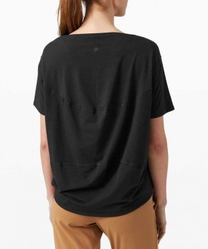 Lululemon Back In Action Sleeve Kadın Üstler Siyah | IXMCPO-139