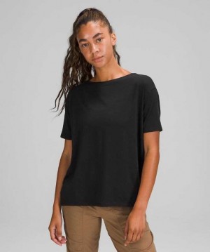 Lululemon Back In Action Sleeve Kadın Üstler Siyah | TCKVFA-987