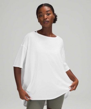 Lululemon Back In Action Sleeve Kadın Üstler Beyaz | FAPBOJ-564