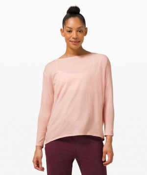 Lululemon Back in Action Long Sleeve Kadın Üstler Pembe | INEYHR-132