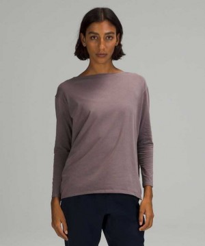 Lululemon Back in Action Long Sleeve Kadın Üstler Lunar Rock | LPVIYR-217