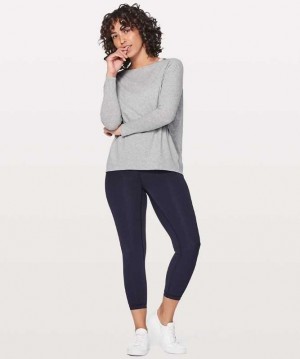 Lululemon Back in Action Long Sleeve Kadın Üstler Açık Gri | QZTNKD-516