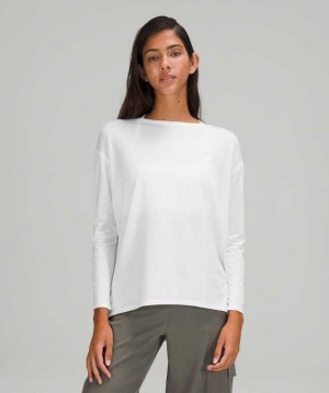 Lululemon Back in Action Long Sleeve Kadın Üstler Beyaz | TYVAIR-516