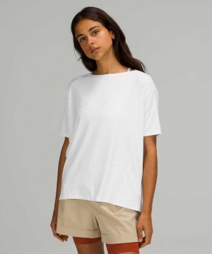 Lululemon Back in Action Sleeve T-Shirt Nulu Kadın Üstler Beyaz | SRLQCW-846