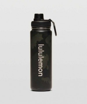 Lululemon Back to Life Sport 24oz Su şişeleri Camo Koyu Zeytin Yeşili Siyah | PZNVHK-439