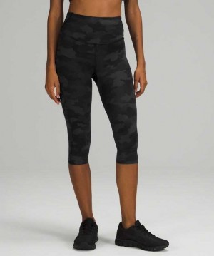 Lululemon Base Pace HR Crop 17" Kadın Tayt Camo Koyu | UEKJYP-352